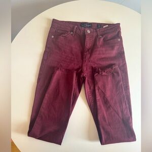 Cranberry Merlot colored lucky brand jeans